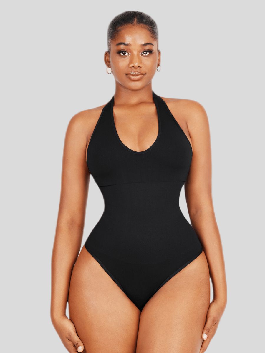 Seamless Hanging-Neck Waist Trainer Bodysuit