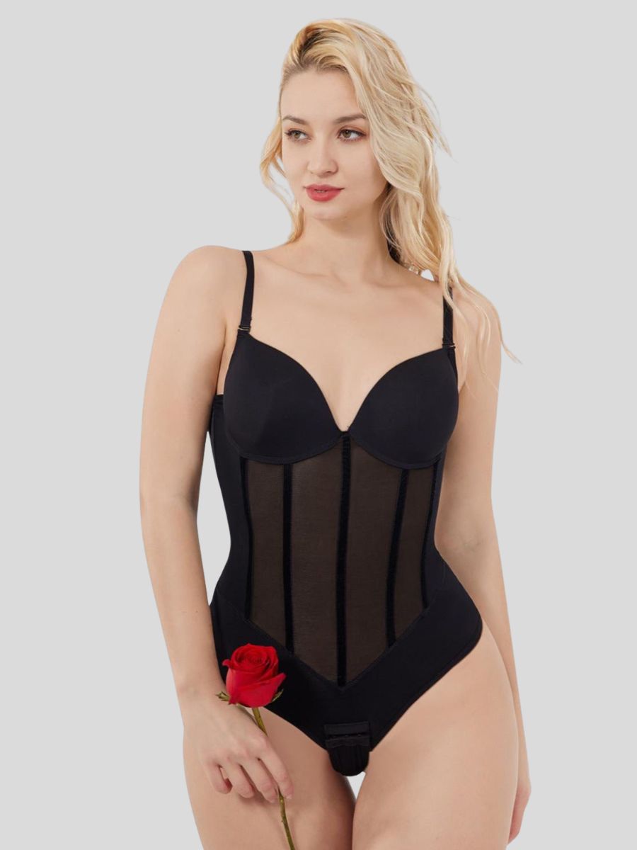 Shapewear Bodysuit -with-5-Steel-Bones