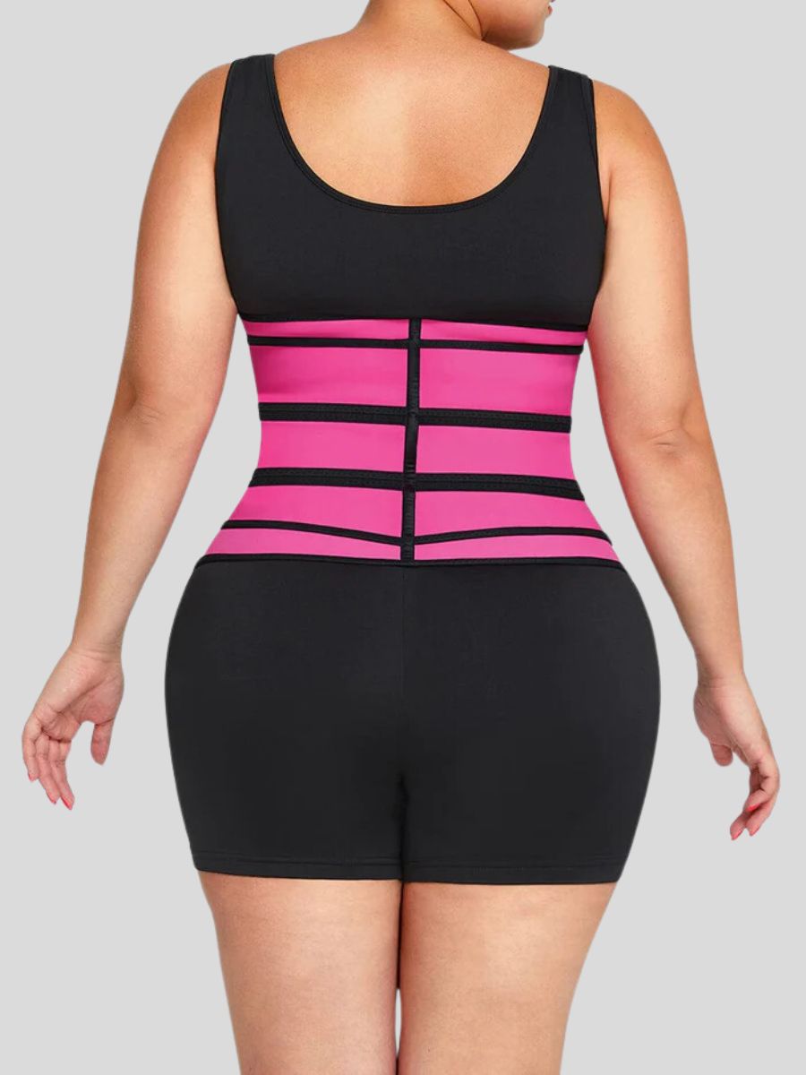 Black Latex Fat Burner Waist Slimmer Backside