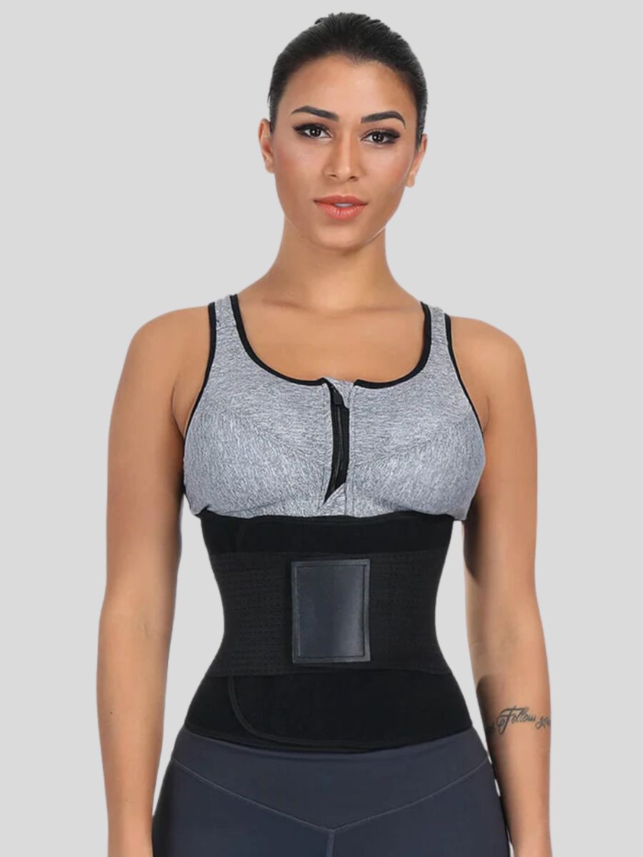 Flat Out Yellow Detachable Bone Back Waist Cincher Black