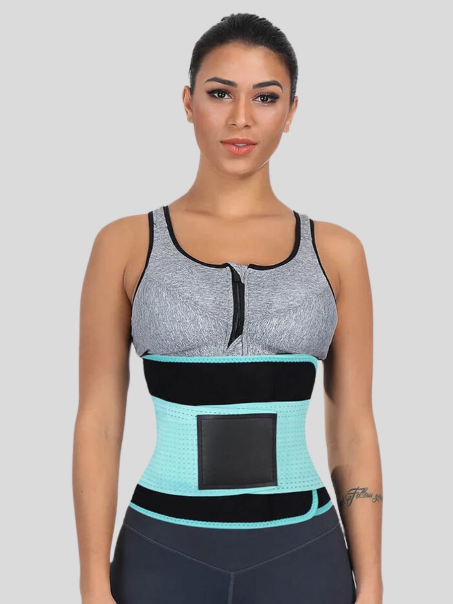 Flat Out Yellow Detachable Bone Back Waist Cincher Blue