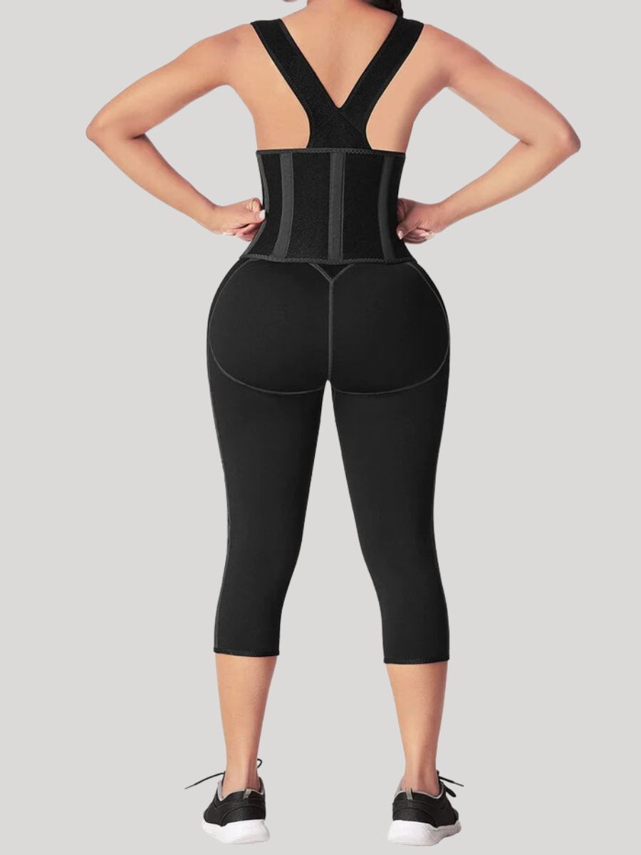 Invisible Black Neoprene Waist and Thigh Trainer for a Slimmer Look backside