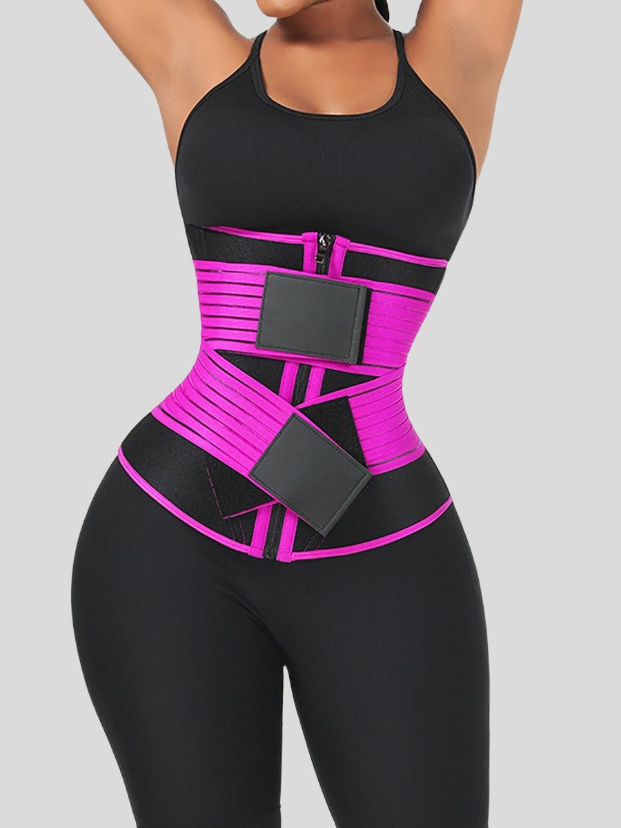 Neoprene Fat Burning Waist Trainer with Double Elastic Bands