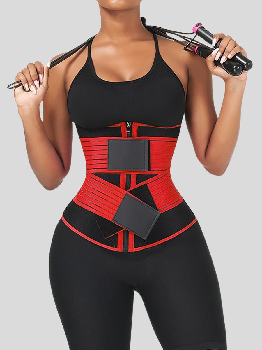 Neoprene Fat Burning Waist Trainer with Double Elastic Bands