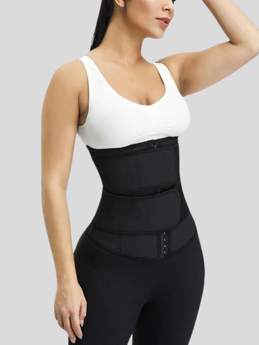 Plus Size Latex Waist Trainer with Steel Bones black