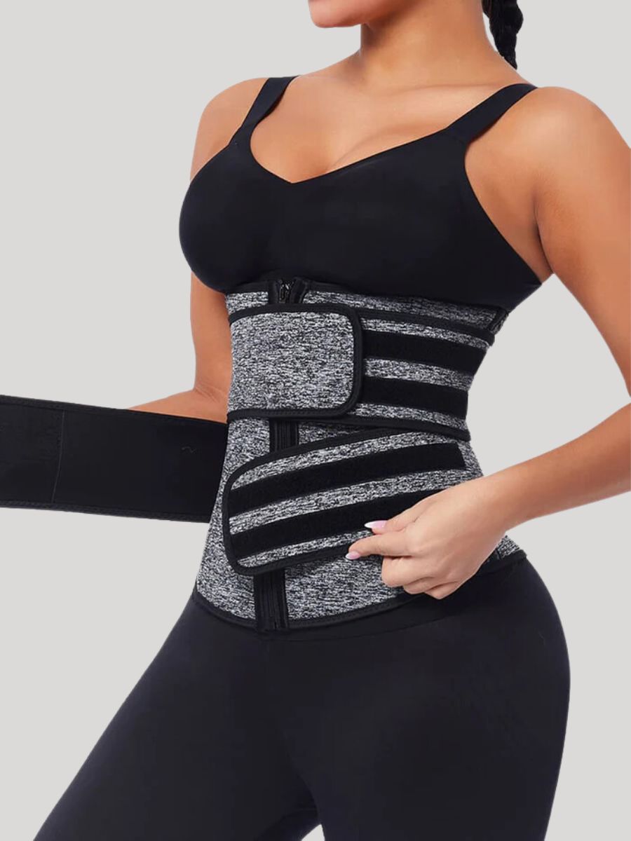 Steal Bones Neoprene Waist Trainer Double Belt with YKK Zipper side view